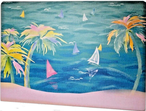 Tropical palm trees sailboats - trees,