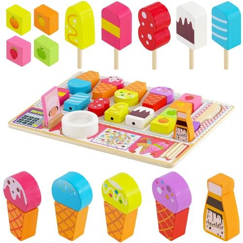 Wooden ice cream toy shop - toy, set
