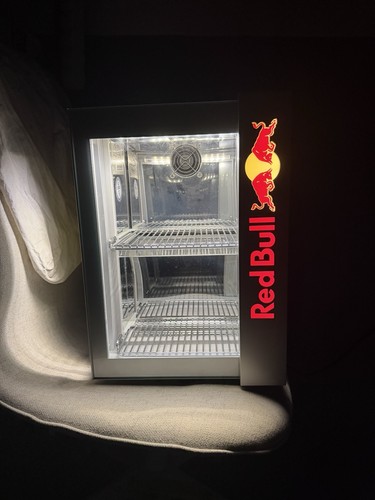 Red bull mini fridge - red, baby