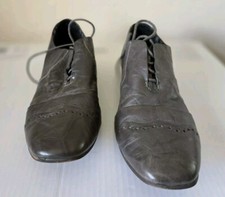 Feud Mens Real Leather Grey Smart Work Wedding Shoes Size UK 8 Hardly Worn