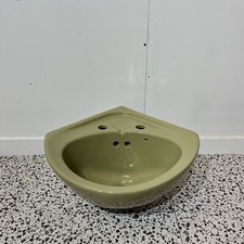 Avocado Twyfords Corner Basin 2 Tap Hole
