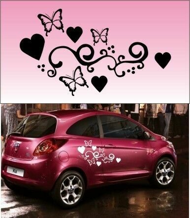 Butterfly flower heart - 2x,