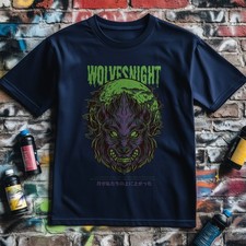 Wolves Night T-shirt Urban Street Premium Midweight Tee
