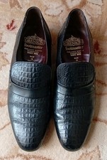 Vintage Grenson FOOTMASTER loafer slip on Shoes Size UK8.5  CROC STYLE Pattern 