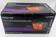 Gazebo Garden Heater IP24 1.3kW Infrared Heater Black HE0D1309 Knightsbridge NEW