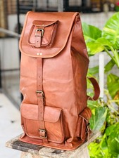 Leather Brown Backpack Travel Unisex Laptop Vintage Bag Rucksack Handmade