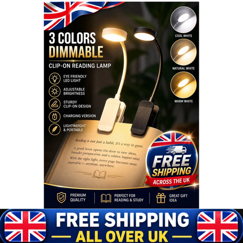 Book light led clip reading - clip-on,