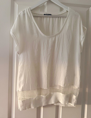 Zara white solid sheer - white,