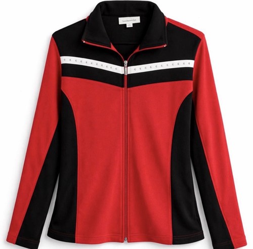 Red black retro track jacket - &,