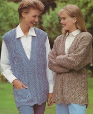 Ladies Aran V-neck Cardigan