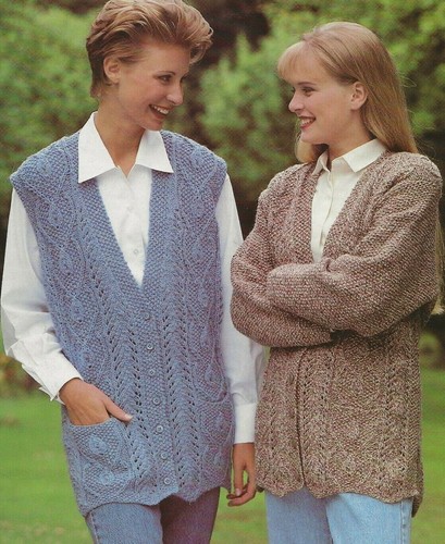 Ladies aran neck - aran, cardigan