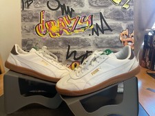 Mens Puma Club 5v5 Lux OG white leather Trainers uk9 smart casual vgc?