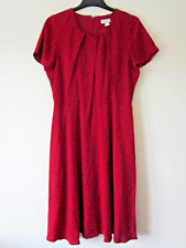 MONSOON SIZE 14 RED DRESS MIDI SWING VINTAGE 50S wedding guest