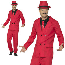 Mens red zoot suit gangster - red,