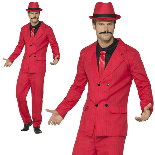 Mens red zoot suit gangster - zoot,