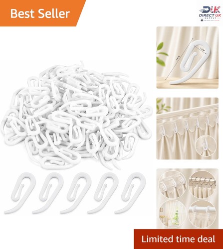 White plastic curtain hooks - plastic,
