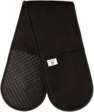 Black double oven gloves - gloves, heat