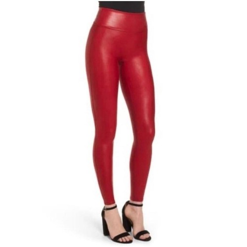 Spanx red faux leather shiny - spanx,