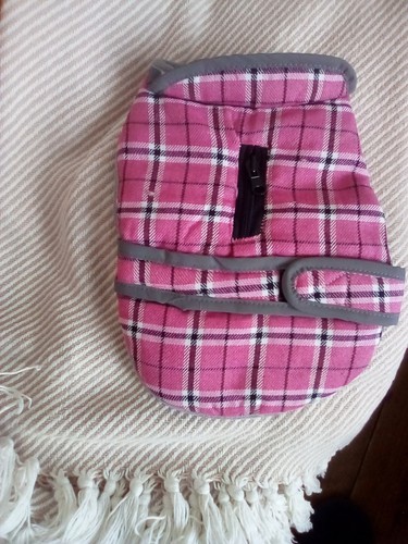Pink dog check plaid - dog, fleece
