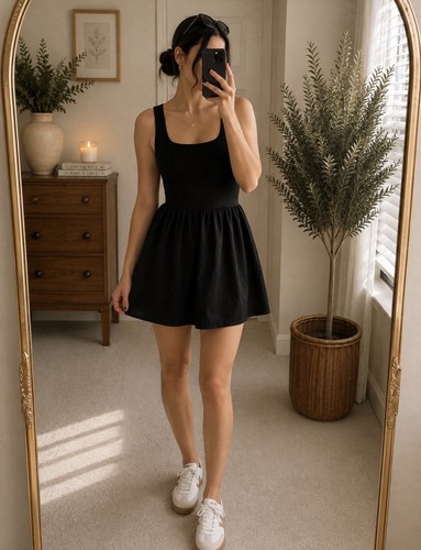 Primark black sleeveless mini - black,