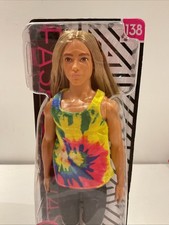 Barbie FASHIONISTAS KEN Doll GHW66 #138 Long Blond Hair Tie Dye Tank Denim NRFB