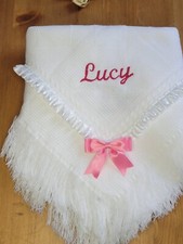 Baby shawl blanket WHITE