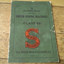 Singer Sewing Machines Instructions Manual Class 69 Industrial Buttonhole 1930s