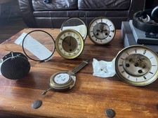 4x Antique Mantle Clock Movement + 1 Wall Clock Pendulum For Spares and Repairs