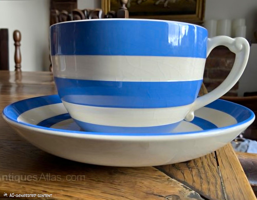 Green cornishware xl cup - t.g.,