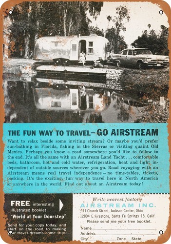 Metal sign 1960 airstream - sign,