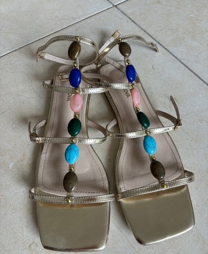 Strappy beaded sandals fashion - strappy,
