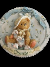 Cherished Teddies Girls With bonnets wall Plaques Charity Love Faith Hope 1994