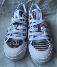 Adidas Nizza Platform Trainers UK 4.5 Floral Plaid Print Rare Originals