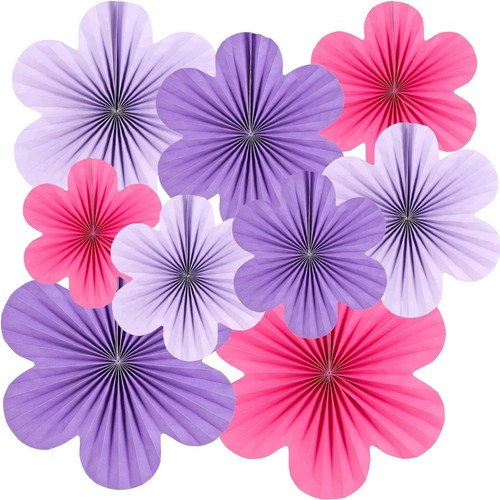 Hanging paper fans - hanging, pink