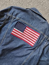 Vintage Ralph Lauren Womens Denim Jacket With American Flag On The Back