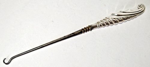 Antique silver button hook - antique,