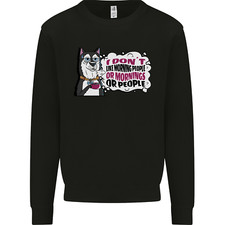Husky Alaskan I Dont Like People Mornings Kids Sweatshirt Jumper