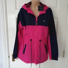 Lazy Oaf Jacket Fleece Lined Pink & Black Hood Pockets Size S New
