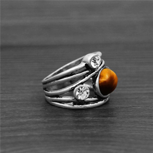 Tiger eye crystal ring natural - eye,