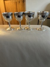 Set of 4 Vintage Silver Plated Small Goblets