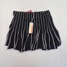 MISS SIXTY Skirt XL 16 Black Women's Lize Wool Blend Striped Pattern Modern