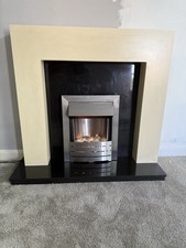Electric Fireplace With Marble Base And Surround