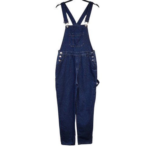 Blue tapered denim dungarees - blue,