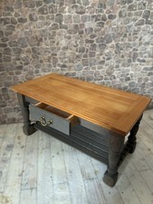 Dolls House 1/12 Scale Miniature Artisan Wooden Kitchen Trestle Table & Drawer