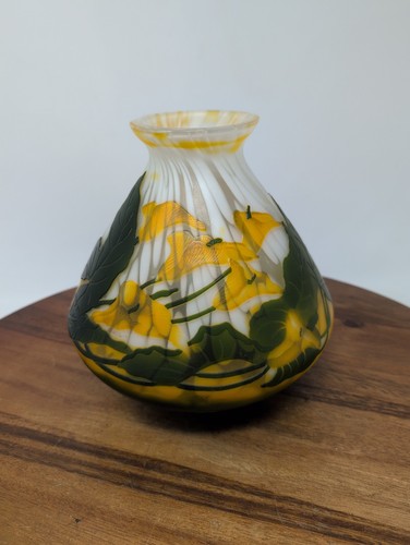 Galle style cameo - glass, vase