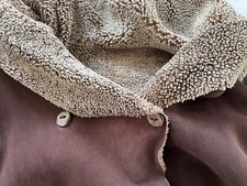 Maxfield Parrish shearling suede sheepskin jacket brown designer warm natural