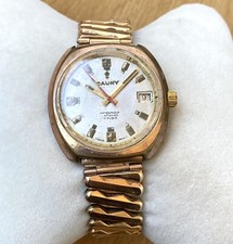 Vintage Cauny Watch Mens Gold