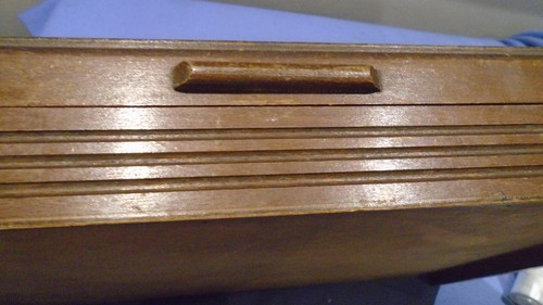Vintage large wood - canteen, of