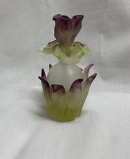 Perfume Bottle Iris Crystal Pate de Verre Daum France With Original Box Vintage