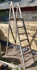 Vintage Wooden 7 Rung Ladder For Display Only